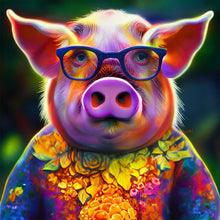 Load image into Gallery viewer, AB Diamond Painting - Full Round - Mr. Colorful Pig (40*40CM)
