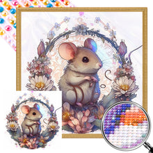 Load image into Gallery viewer, AB Diamond Painting - Full Round - mice in wreath (40*40CM)

