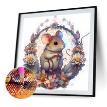 Load image into Gallery viewer, AB Diamond Painting - Full Round - mice in wreath (40*40CM)
