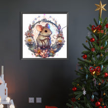 Load image into Gallery viewer, AB Diamond Painting - Full Round - mice in wreath (40*40CM)

