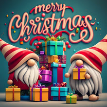 Load image into Gallery viewer, Diamond Painting - Full Round - Colorful Christmas gnome old man (30*30CM)
