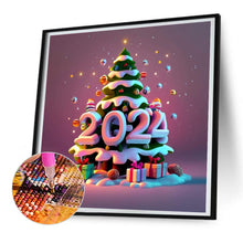Load image into Gallery viewer, Diamond Painting - Full Round - Colorful 2024 Christmas tree (30*30CM)
