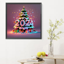 Load image into Gallery viewer, Diamond Painting - Full Round - Colorful 2024 Christmas tree (30*30CM)
