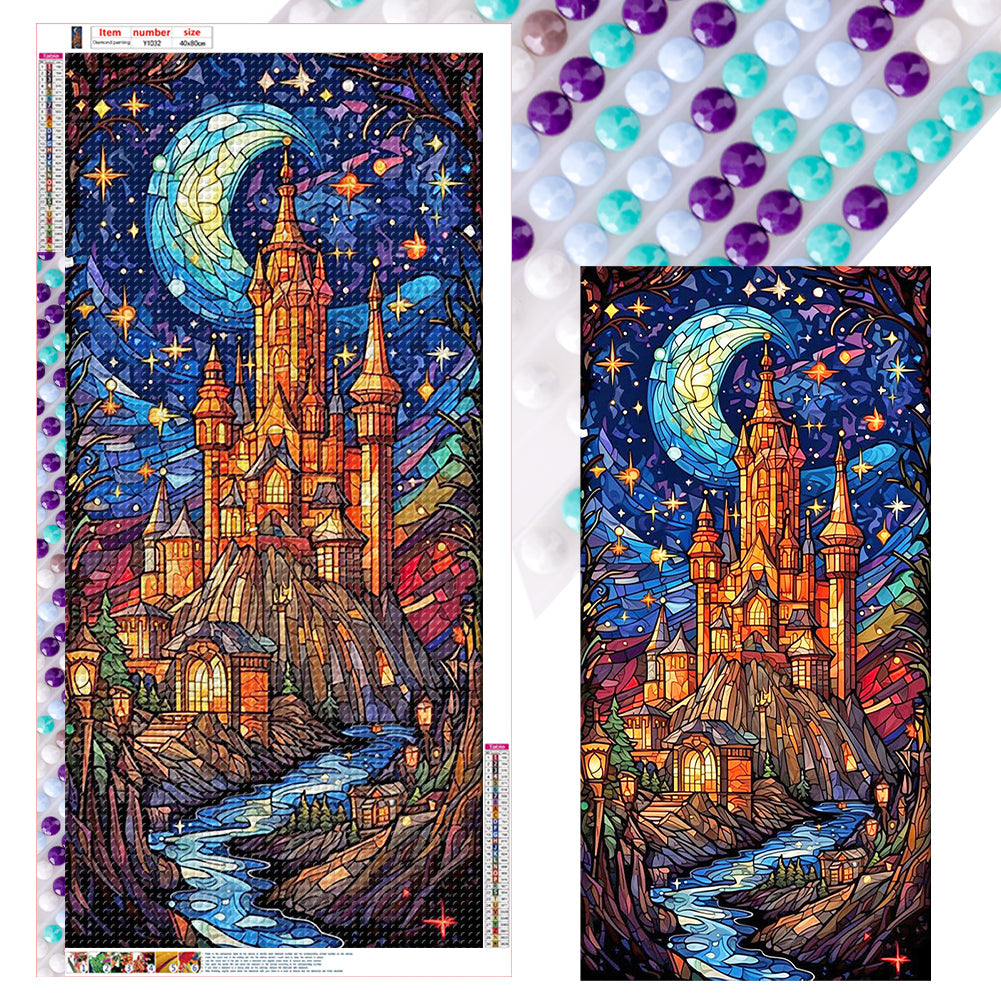 Diamond Painting - Full Round - starry sky castle (40*80CM)