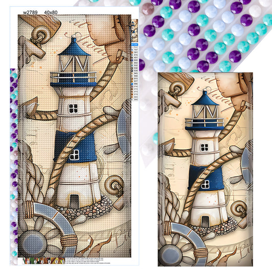 Diamond Painting - Full Round - Crossing the sea lighthouse (40*80CM)