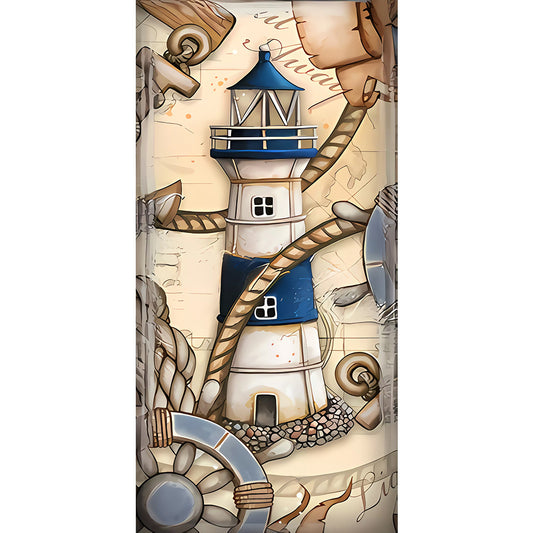 Diamond Painting - Full Round - Crossing the sea lighthouse (40*80CM)