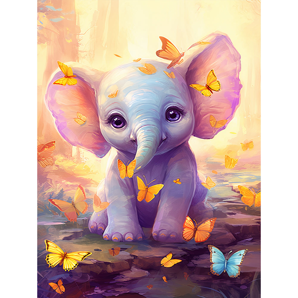Diamond Painting - Full Round - garden elephant (30*40CM)