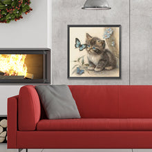 Load image into Gallery viewer, Diamond Painting - Full Round - Kitten and butterfly (30*30CM)
