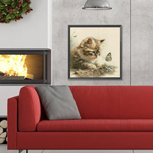 Load image into Gallery viewer, Diamond Painting - Full Round - Kitten and butterfly (30*30CM)
