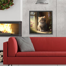 Load image into Gallery viewer, Diamond Painting - Full Round - Kitten and flower house (30*30CM)
