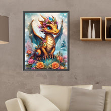 Load image into Gallery viewer, Diamond Painting - Full Round - dragon and flower (30*40CM)
