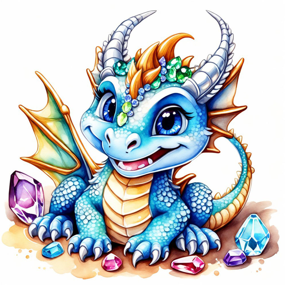 Diamond Painting - Full Round - Gem Cute Dinosaur (40*40CM)