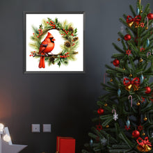 Load image into Gallery viewer, Diamond Painting - Full Round - cardinal in wreath (40*40CM)
