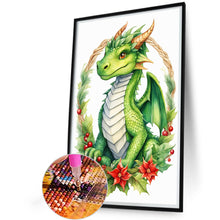 Load image into Gallery viewer, Diamond Painting - Full Round - Dinosaurs on holiday wreath (40*60CM)
