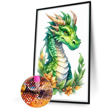 Load image into Gallery viewer, Diamond Painting - Full Round - Dinosaur on festive flower branch (40*60CM)

