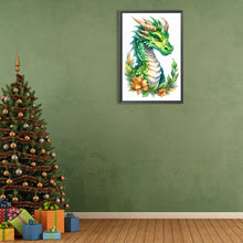 Load image into Gallery viewer, Diamond Painting - Full Round - Dinosaur on festive flower branch (40*60CM)
