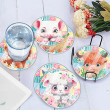 Load image into Gallery viewer, 6 PCS Acrylic Washable Diamond Painting Coasters Kits with Holder Waterproof Coaster (Cute Animal)
