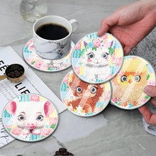 Load image into Gallery viewer, 6 PCS Acrylic Washable Diamond Painting Coasters Kits with Holder Waterproof Coaster (Cute Animal)

