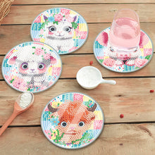 Load image into Gallery viewer, 6 PCS Acrylic Washable Diamond Painting Coasters Kits with Holder Waterproof Coaster (Cute Animal)
