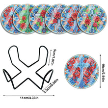 Load image into Gallery viewer, 6 PCS Acrylic Washable Diamond Painting Art Coasters Kits with Holder Waterproof Coaster (Cross)
