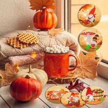 Load image into Gallery viewer, 8 PCS Acrylic Diamond Painting Coasters Kits with Holder (Pumpkin Gnome)
