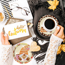Load image into Gallery viewer, 8 PCS Acrylic Diamond Painting Coasters Kits with Holder (Coffee Bean Gnome)
