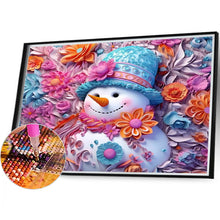 Load image into Gallery viewer, Diamond Painting - Full Round - 3D textured snowman (40*35CM)
