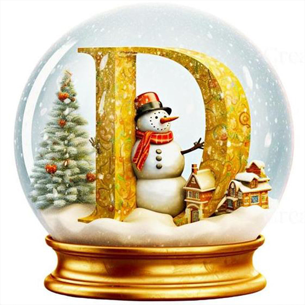 Diamond Painting - Full Round - Crystal ball letter D (50*50CM)