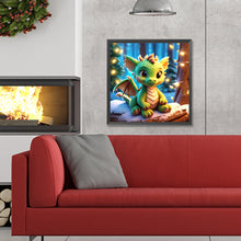 Load image into Gallery viewer, Diamond Painting - Full Round - Dragon sitting on the snow (30*30CM)

