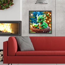 Load image into Gallery viewer, Diamond Painting - Full Round - dragon sitting in nest (30*30CM)
