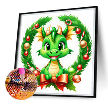 Load image into Gallery viewer, Diamond Painting - Full Round - dragon in garland (30*30CM)

