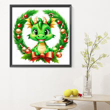 Load image into Gallery viewer, Diamond Painting - Full Round - dragon in garland (30*30CM)
