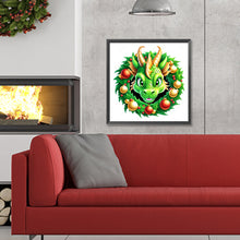Load image into Gallery viewer, Diamond Painting - Full Round - dragon in wreath (30*30CM)
