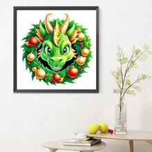 Load image into Gallery viewer, Diamond Painting - Full Round - dragon in wreath (30*30CM)
