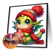 Load image into Gallery viewer, Diamond Painting - Full Round - Dragon holding cookies in winter (30*30CM)
