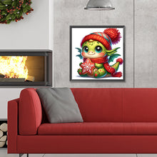 Load image into Gallery viewer, Diamond Painting - Full Round - Dragon holding cookies in winter (30*30CM)
