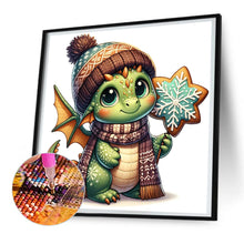 Load image into Gallery viewer, Diamond Painting - Full Round - Dragon holding Christmas cookies (30*30CM)
