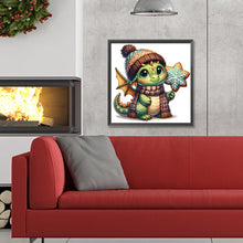 Load image into Gallery viewer, Diamond Painting - Full Round - Dragon holding Christmas cookies (30*30CM)
