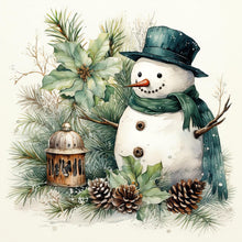 Load image into Gallery viewer, Diamond Painting - Full Round - Green leaf snowman (30*30CM)
