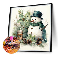 Load image into Gallery viewer, Diamond Painting - Full Round - Green leaf snowman (30*30CM)
