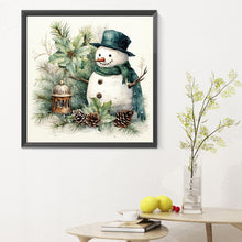 Load image into Gallery viewer, Diamond Painting - Full Round - Green leaf snowman (30*30CM)
