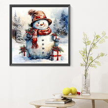 Load image into Gallery viewer, Diamond Painting - Full Round - Snowman in the snow (30*30CM)

