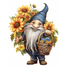 Load image into Gallery viewer, Diamond Painting - Full Round - Gnome holding sunflowers (30*40CM)
