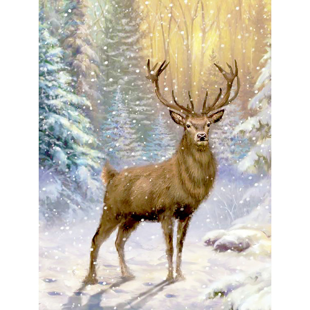 Diamond Painting - Full Round - snow stag (30*40CM)