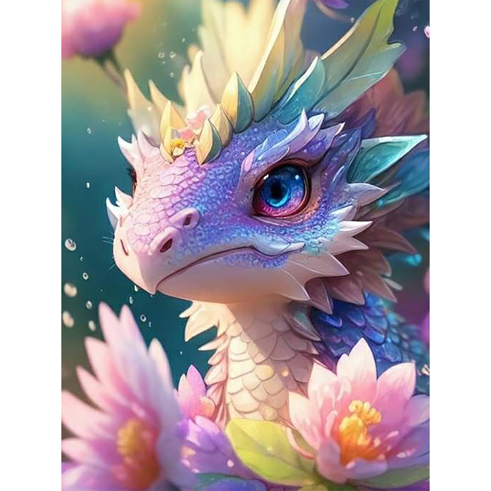 Diamond Painting - Full Round - Flowers and dragons (30*40CM)