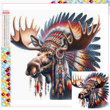 Load image into Gallery viewer, Diamond Painting - Full Square - indian elk (30*30CM)
