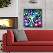 Load image into Gallery viewer, Diamond Painting - Full Round - Kitten and butterfly in the mysterious forest (30*30CM)
