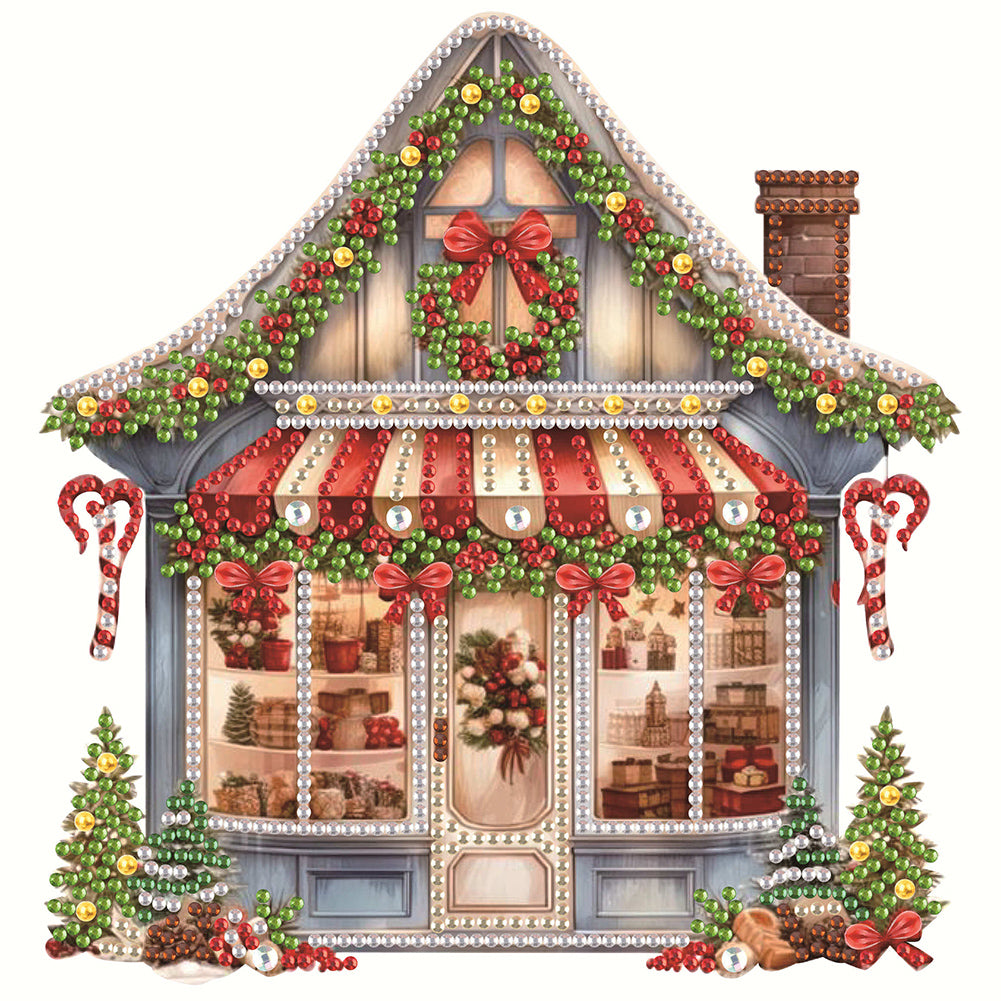 Diamond Painting - Partial Special Shaped - Christmas shop (25*25CM)