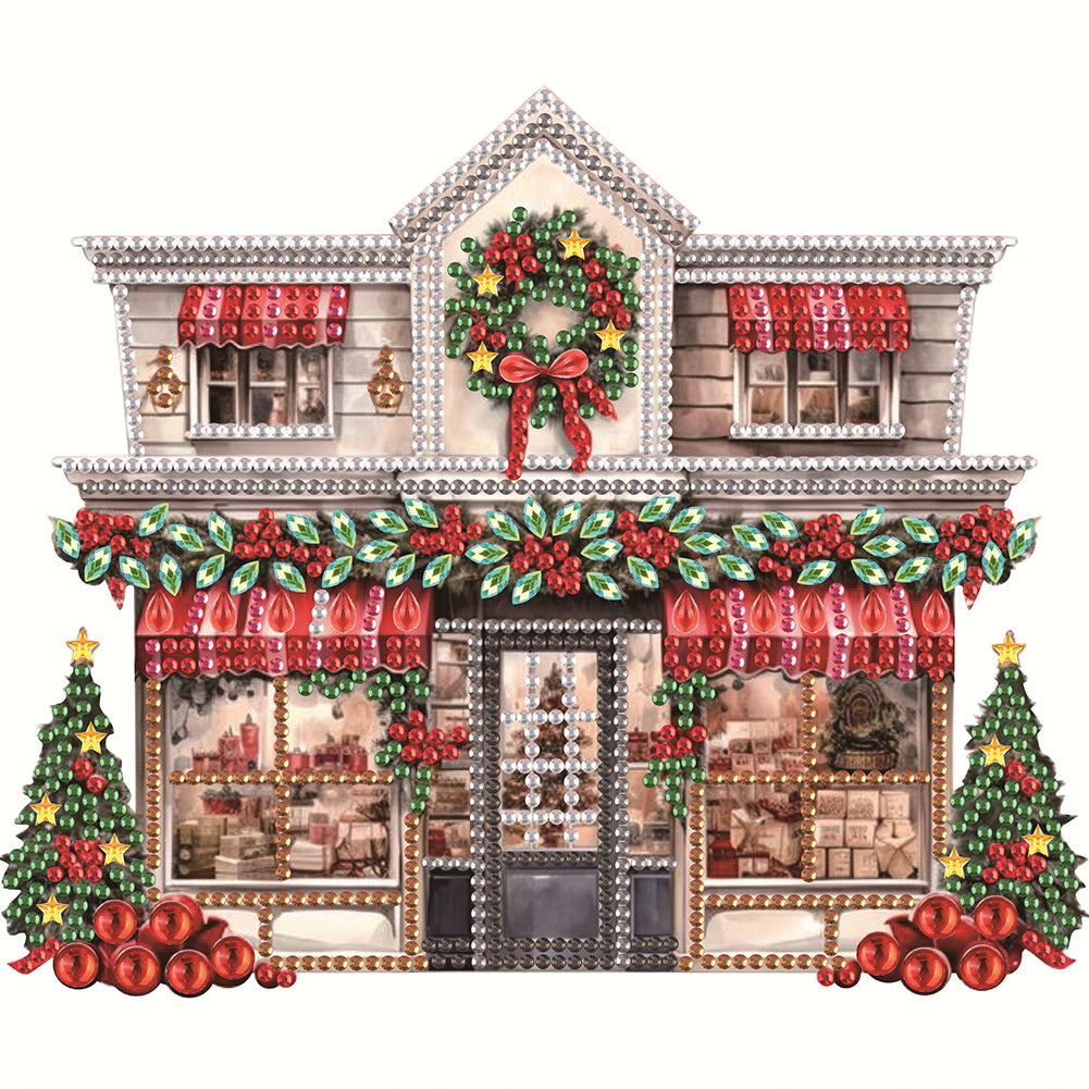 Diamond Painting - Partial Special Shaped - Christmas shop (25*25CM)