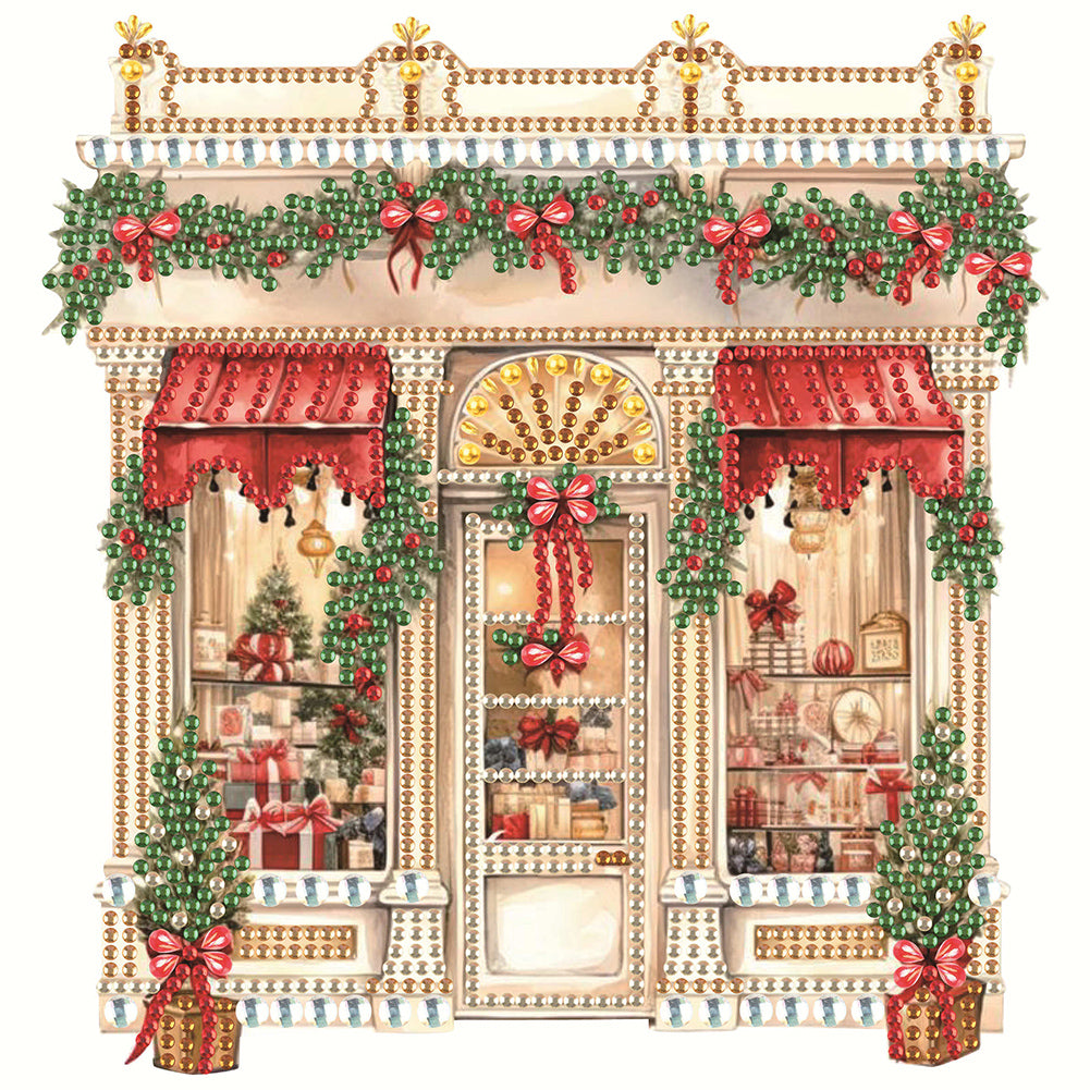 Diamond Painting - Partial Special Shaped - Christmas shop (25*25CM)